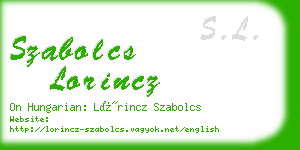 szabolcs lorincz business card